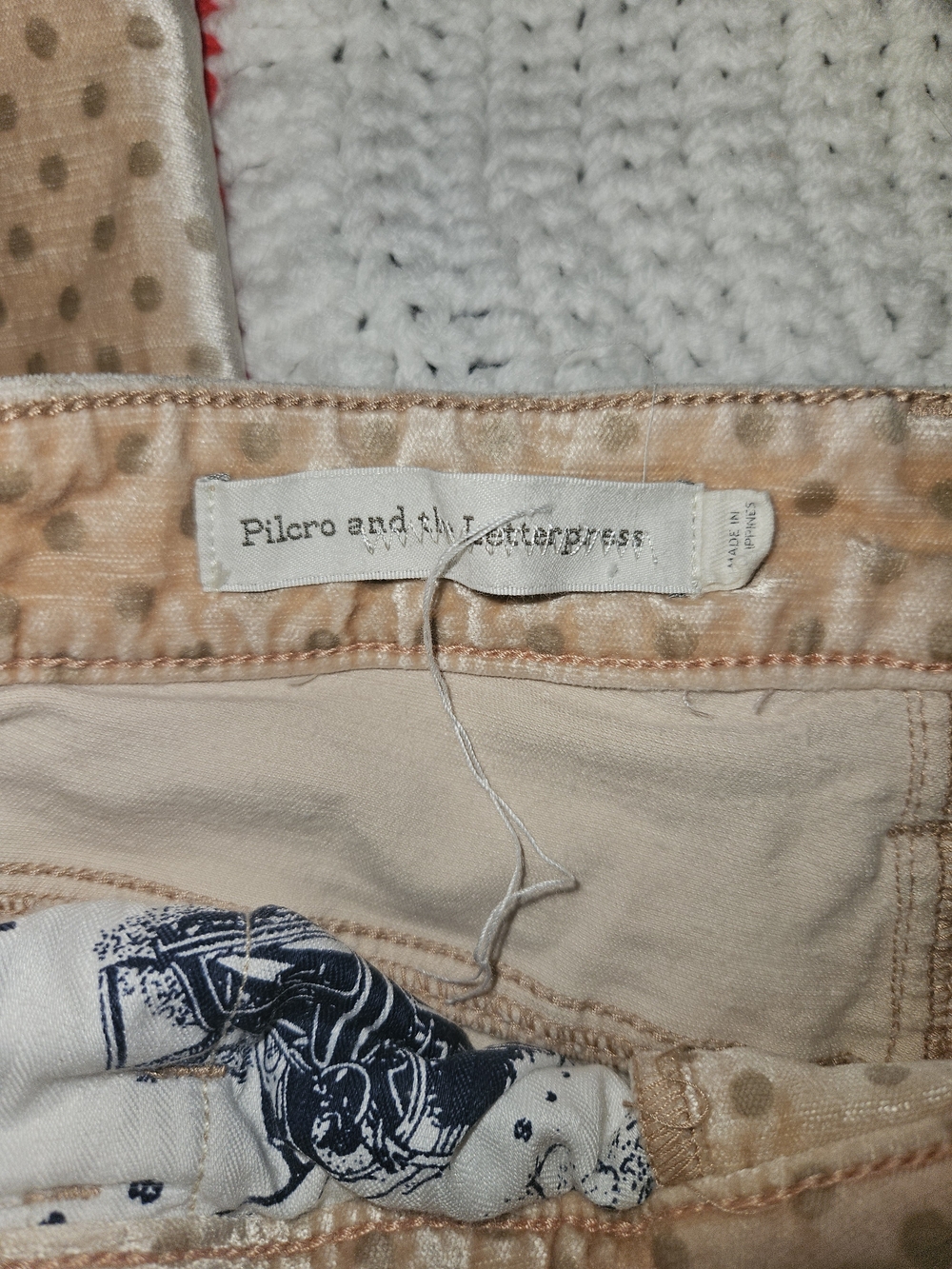 Pilcro and the Letterpress Beige Polka Dot Skinny Jeans - Picture 6 of 8
